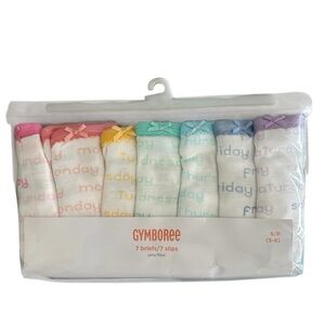 Gymboree Girls SIZE 5-6 DAYS OF THE WEEK PANTIES 7 PAIRS NWT